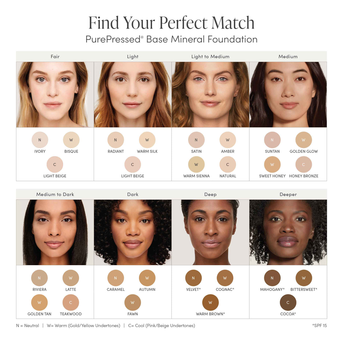 PurePressed® Base Mineral Foundation SPF 20/15 with Refillable Compact